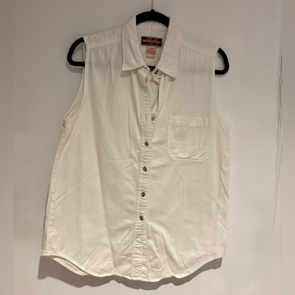 Northcrest Vintage Cream Button Down Tank